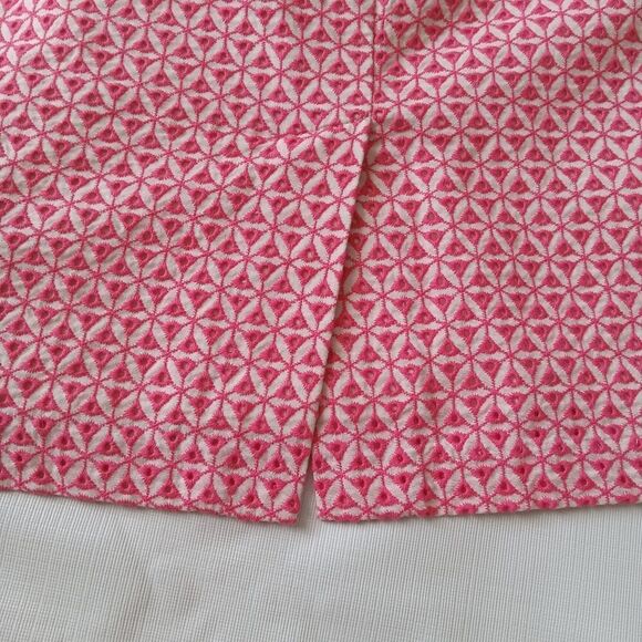 Talbots Pink & Cream Embroidered Eyelet Cutout Pencil Style Skirt Women's Size 4 - Picture 10 of 12